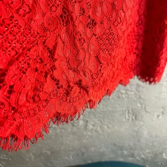 CeCe Red Pencil Midi Skirt for Night Out - Picture 4 of 11